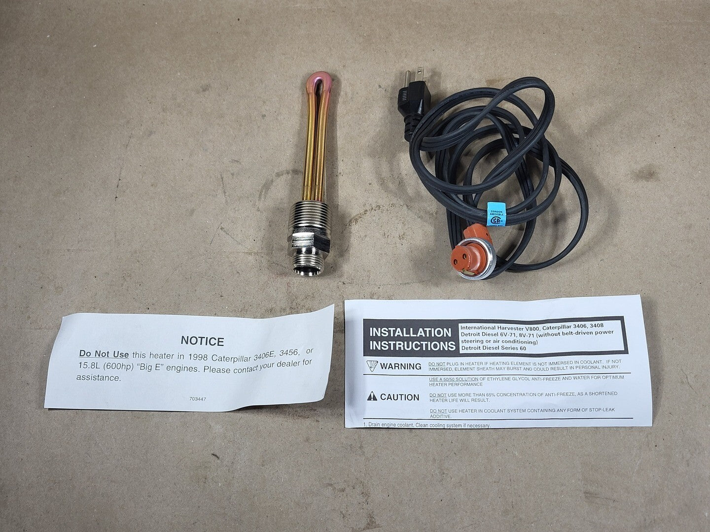 PHILLIPS & TEMRO 1500W 120V Heavy Duty Engine Block Heater 8605556
