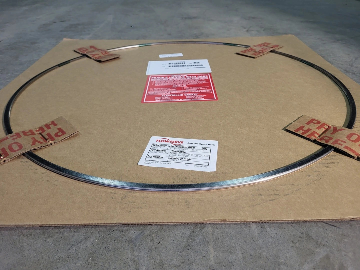 26.86" x 26.14" x 0.19" Spiral Wound Gasket Class 150/300 316 Grafoil