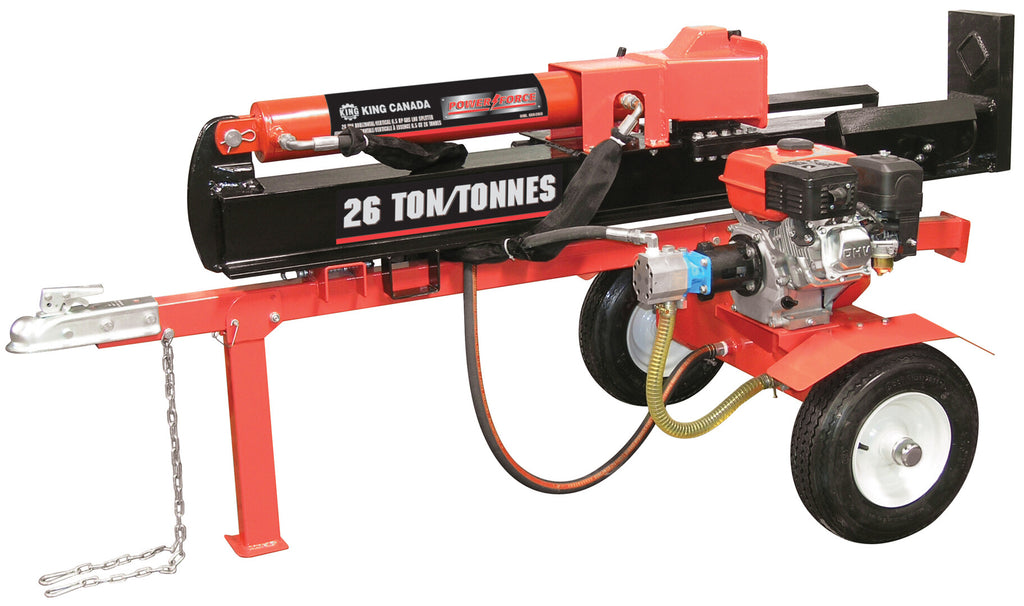 KING CANADA Power-Force 26 Ton Horizontal/Vertical 6.5 HP Gas Log Splitter No. KCG-26LS