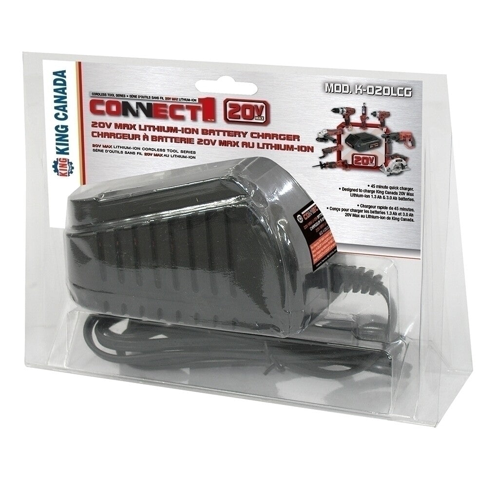 KING CANADA Connect 1 20 volts Max Li-Ion Battery Charger No. K-020LCG