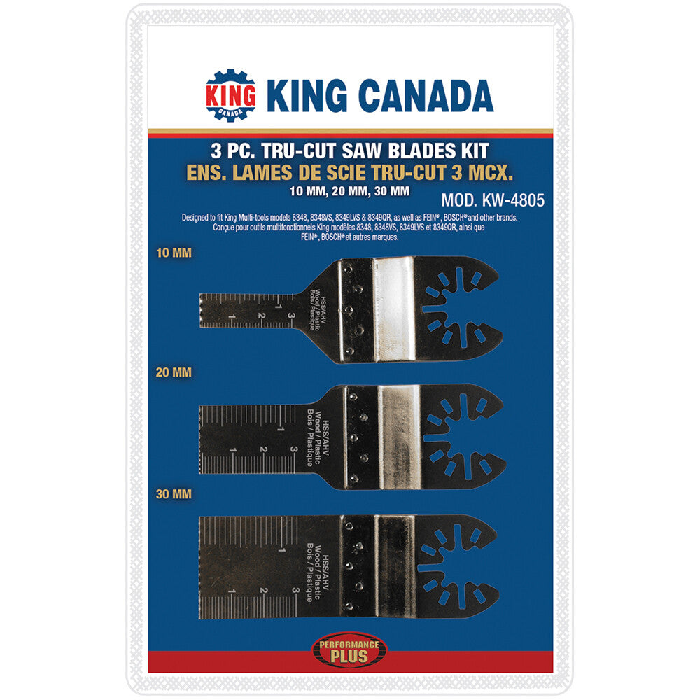 KING CANADA Performance Plus 3 pc. Tru-Cut Saw Blades Kit No. KW-4805