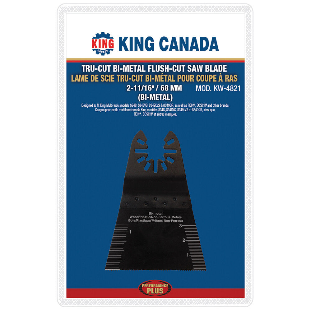 KING CANADA Performance Plus Tru-Cut Bi-Metal Flush-Cut Saw Blade No. KW-4821
