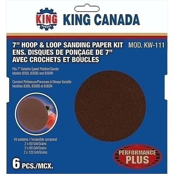 KING CANADA Performance Plus 7" Sanding Disc Kit No. KW-111