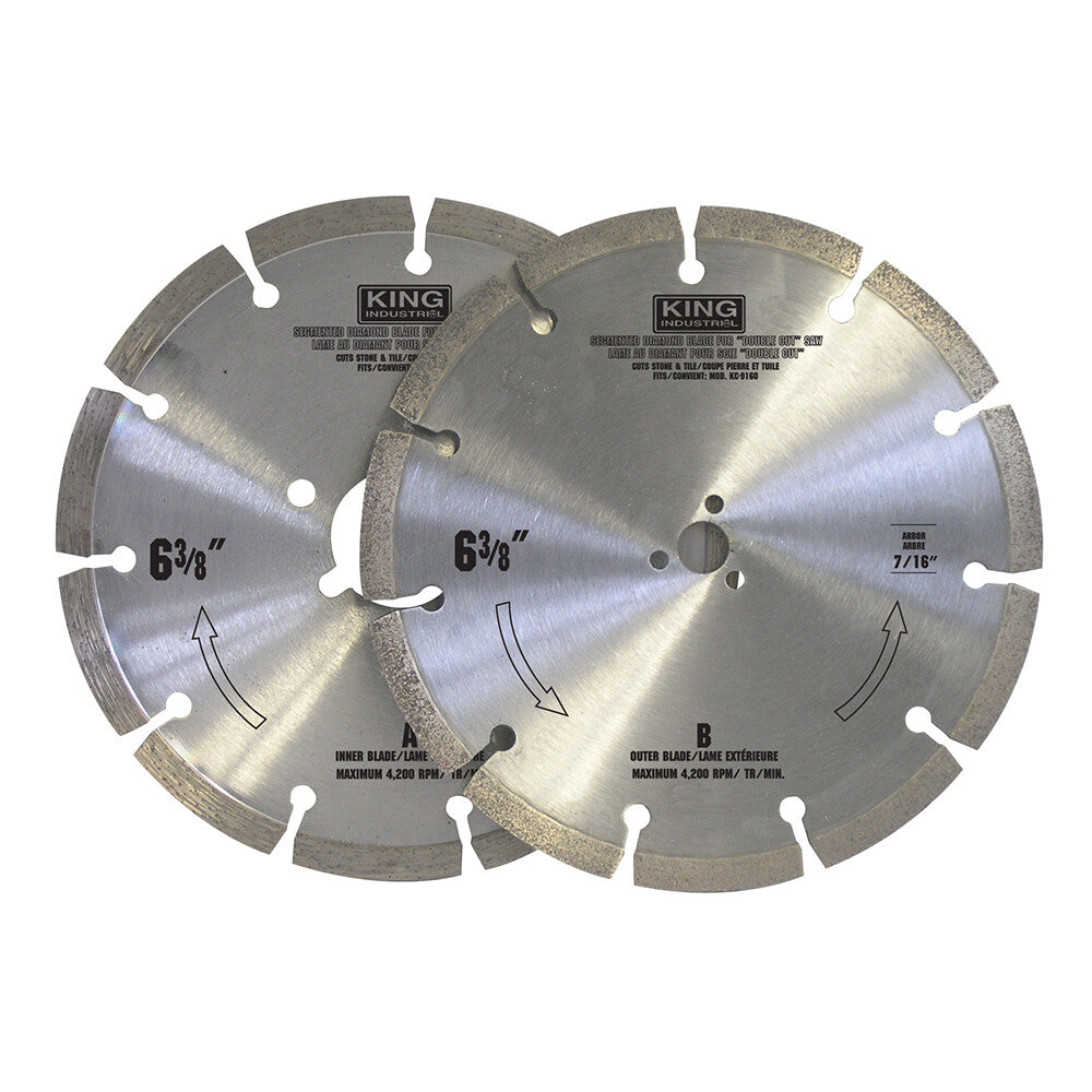 KING CANADA 6-3/8" Segmented Diamond Stone Blade Set No. KW-9162