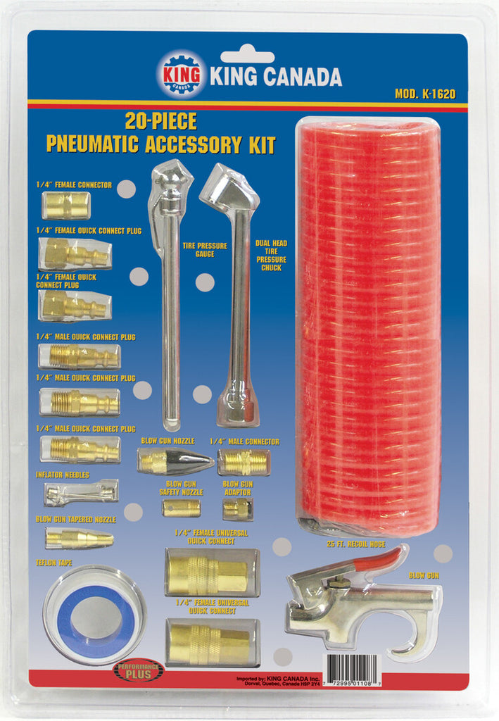 KING CANADA 20 Pc. Pneumatic Accessory Kit No. K-1620