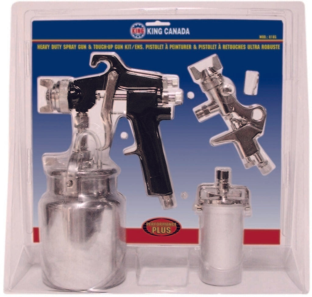 KING CANADA Performance Plus Heavy Duty Spray Gun & Touch Up Gun Kit No. 8185