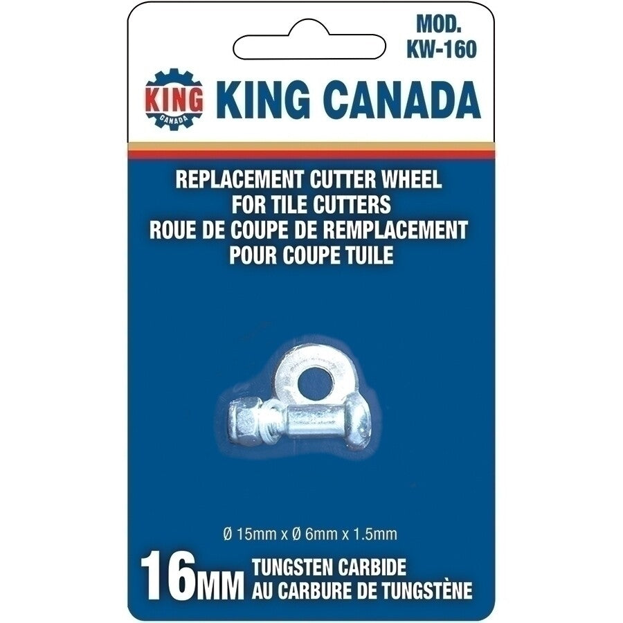 KING CANADA 16mm Replacement Tungsten Carbide Cutter Wheel No. KW-160