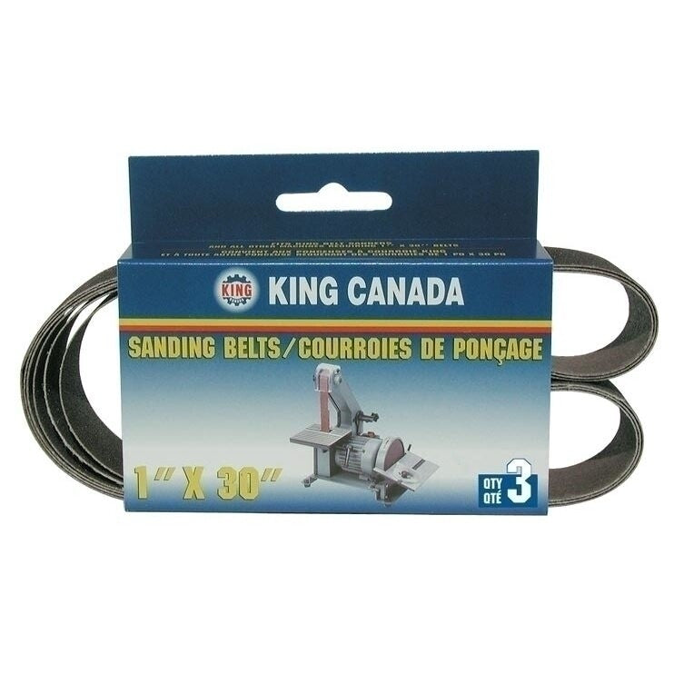 KING CANADA 3 pc. 1" x 30" 60 Grit Wood Sanding Belt Kit No. SB-130-K-60