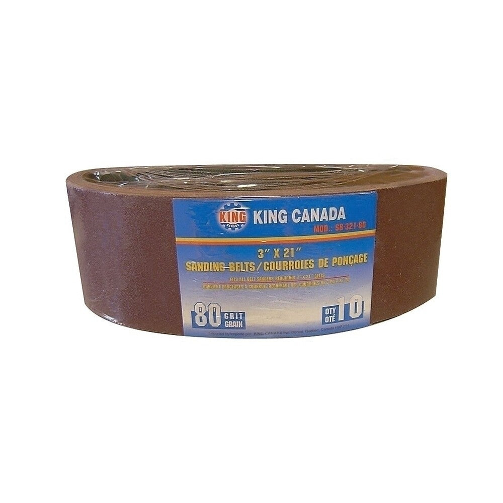 KING CANADA 3" x 21" 60 Grit Wood Sanding Belt No. SB-321-60
