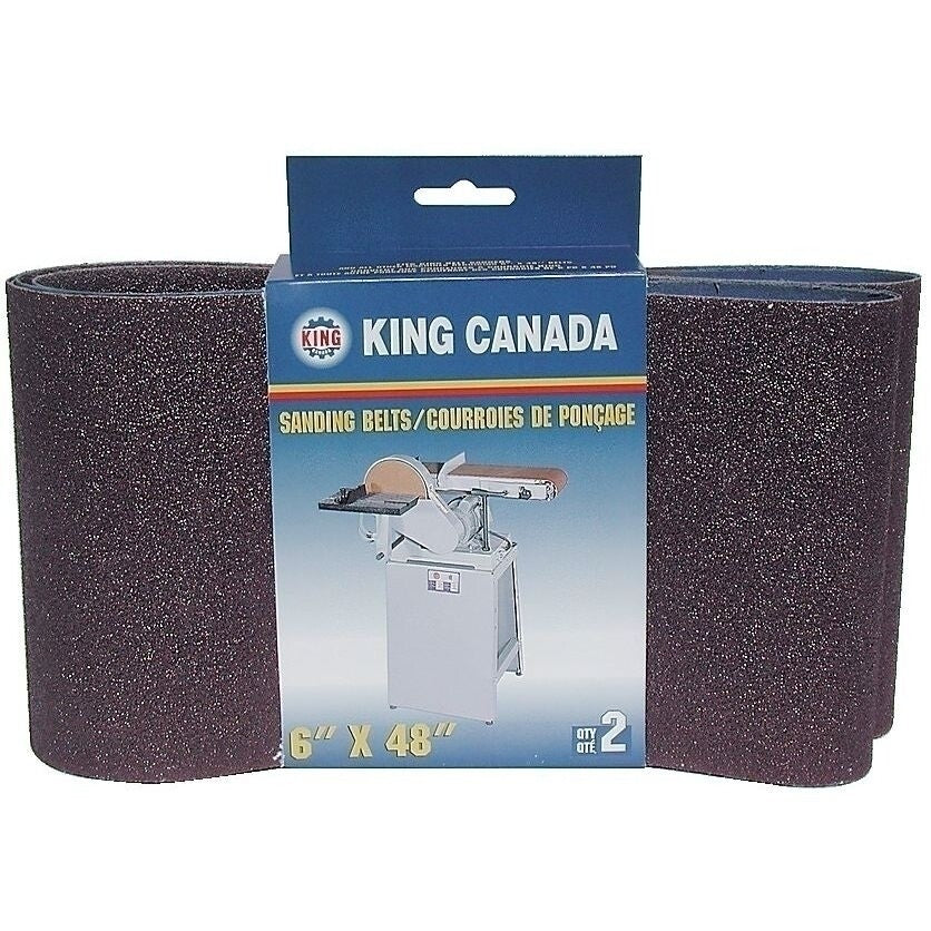 KING CANADA 2 pc. 6" x 48" 80 Grit Wood Sanding Belts Kit No. SB-648-K-80