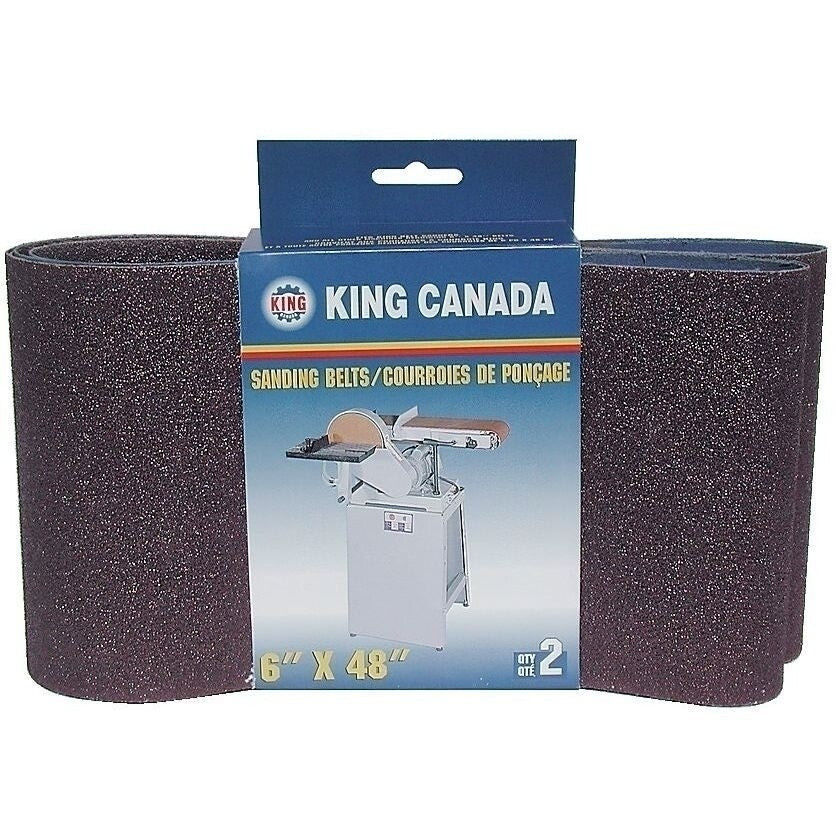 KING CANADA 2 pc. 6" x 48" 100 Grit Wood Sanding Belts Kit No. SB-648-K-100