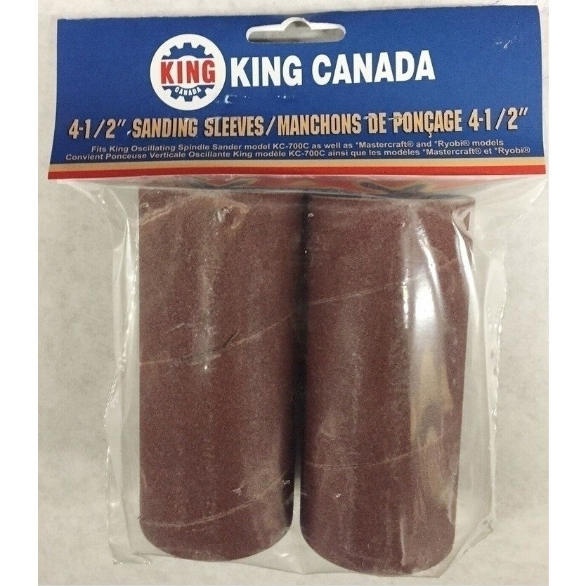 KING CANADA 2 pc. 4-1/2" x 2" 120 Grit Wood Sanding Sleeve Kit No. SL-420-K-120 
