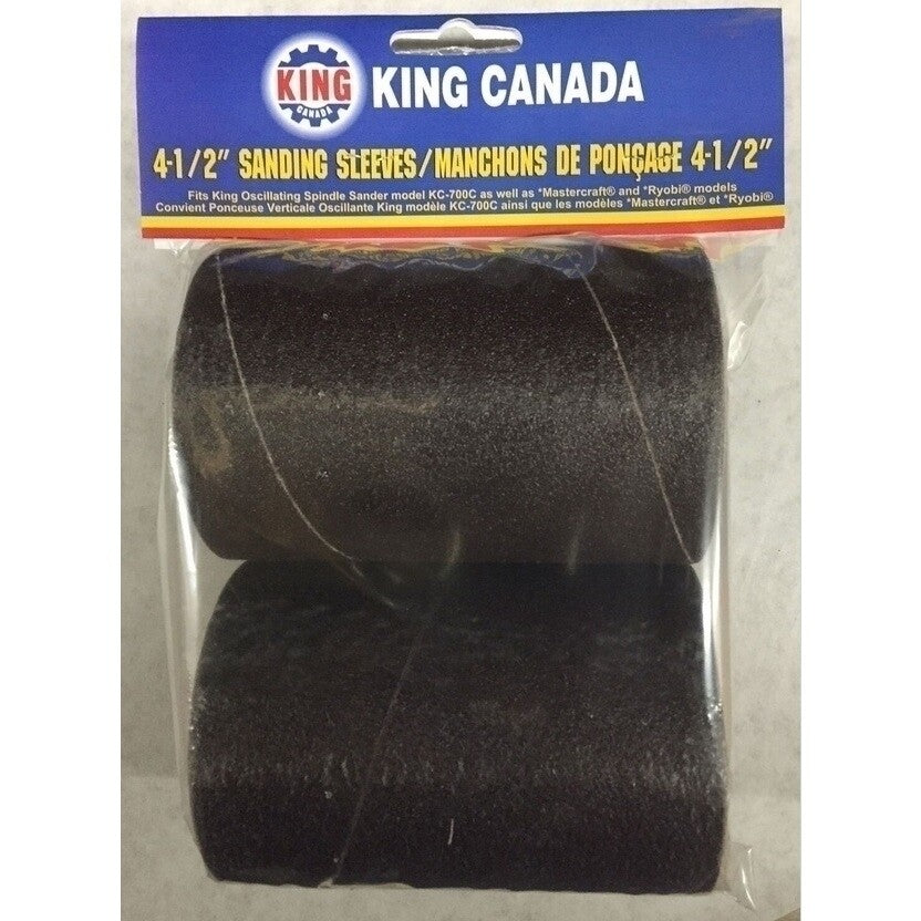 KING CANADA 2 pc. 4-1/2" x 3" 120 Grit Wood Sanding Sleeve Kit No. SL-430-K-120 