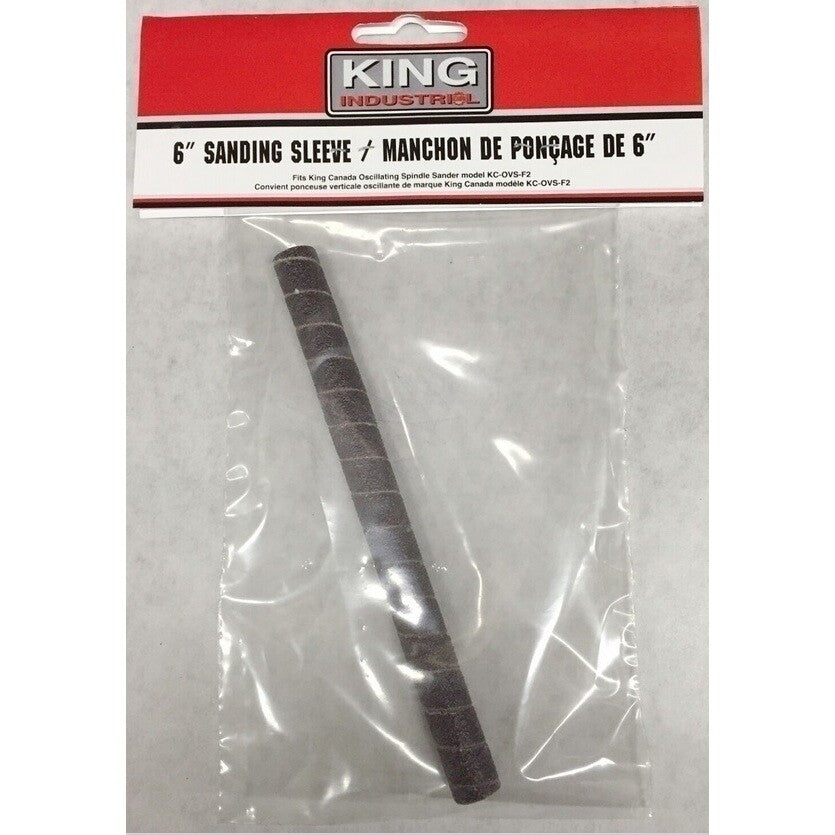KING CANADA 6" x 3/8" 80 Grit Wood Sanding Sleeve No. SL-638-80 