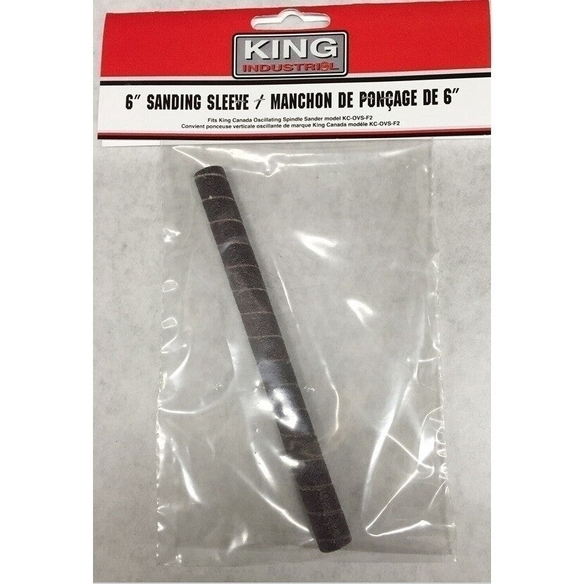 KING CANADA 6" x 1/2" 80 Grit Wood Sanding Sleeve No. SL-612-80 