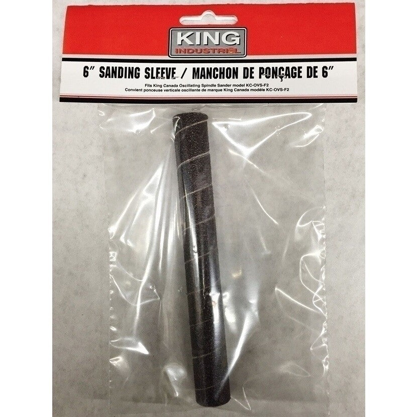 KING CANADA 6" x 5/8" 80 Grit Wood Sanding Sleeve No. SL-658-80 