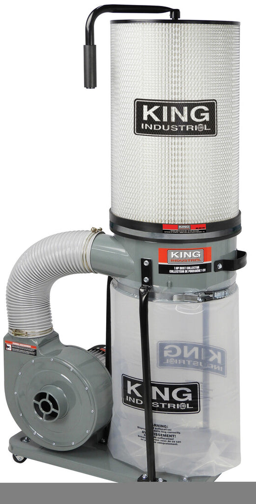 KING CANADA 1 HP Dust Collector w/ Canister Filter No. KC-2405C/KDCF-2400 