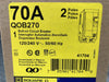 SQUARE D 70 Amp, 2 Pole, 120/240 volts Circuit Breaker QOB270