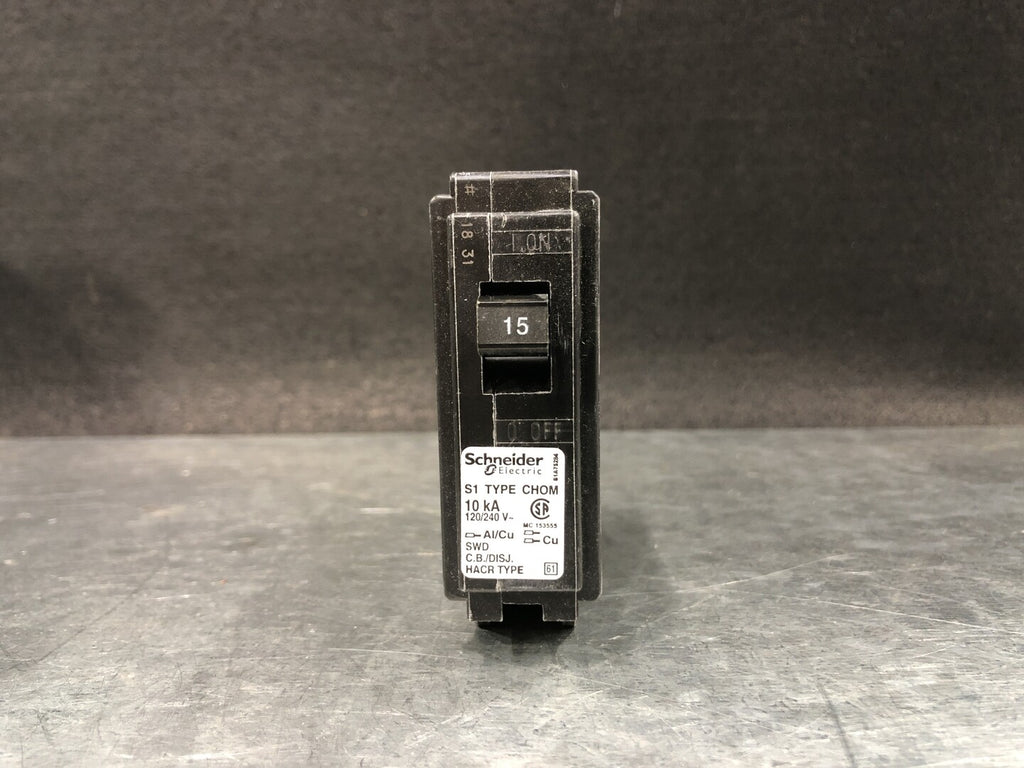 SCHNEIDER ELECTRIC 15 Amp, 1 Pole, 120/240 volts Circuit Breaker CHOM115
