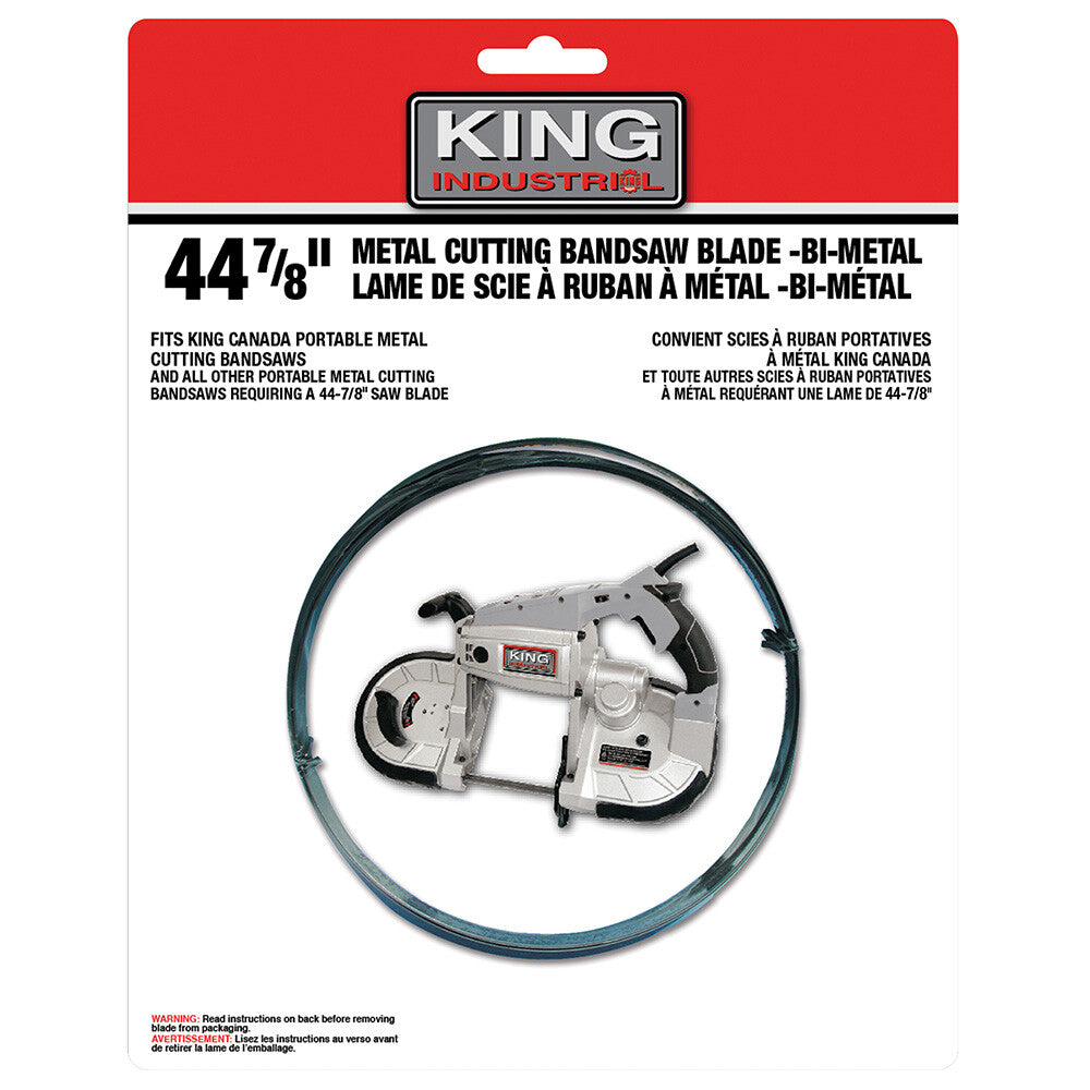 KING CANADA 44-7/8" x 1/2" -10-14 TPI Bi-Metal Cutting Blade No. KBB-8376-BM-1014 