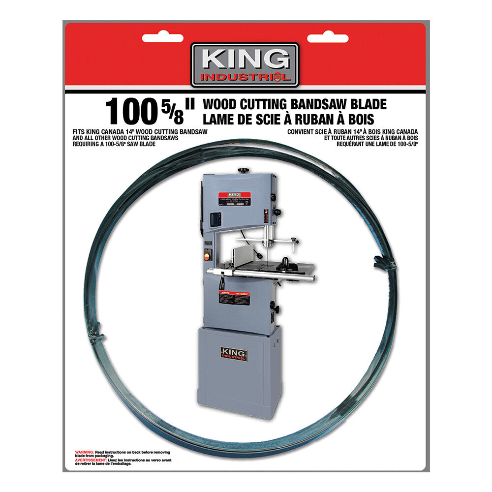 KING CANADA 100-5/8" x .025" x 3/16" - 10 TPI Wood Cutting Bandsaw Blade No. KBB-1336-10 
