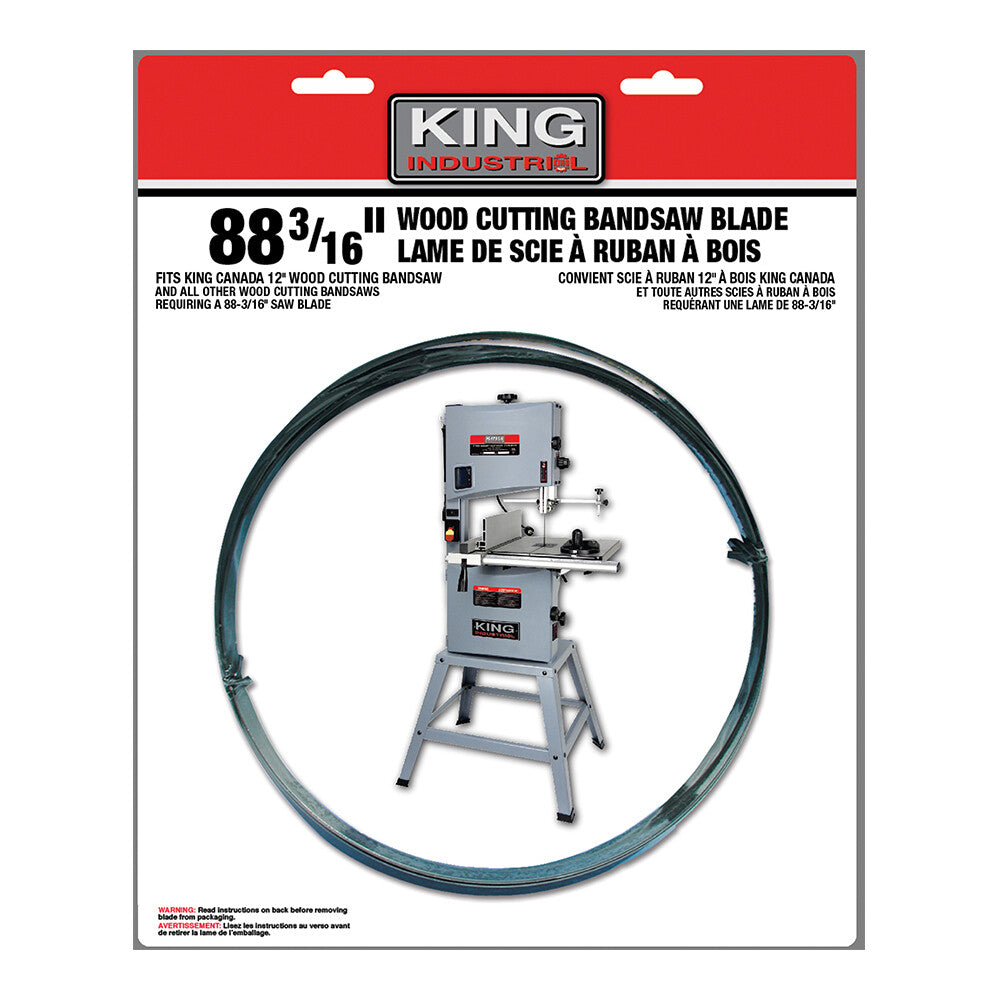 KING CANADA 88-3/16" x .025" x 1/4" - 6 TPI Wood Cutting Bandsaw Blade No. KBB-1214-6 