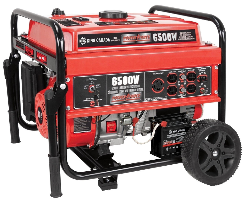 KING CANADA 6500W Gasoline Generator w/ Electric Start No. KCG-6502GE 