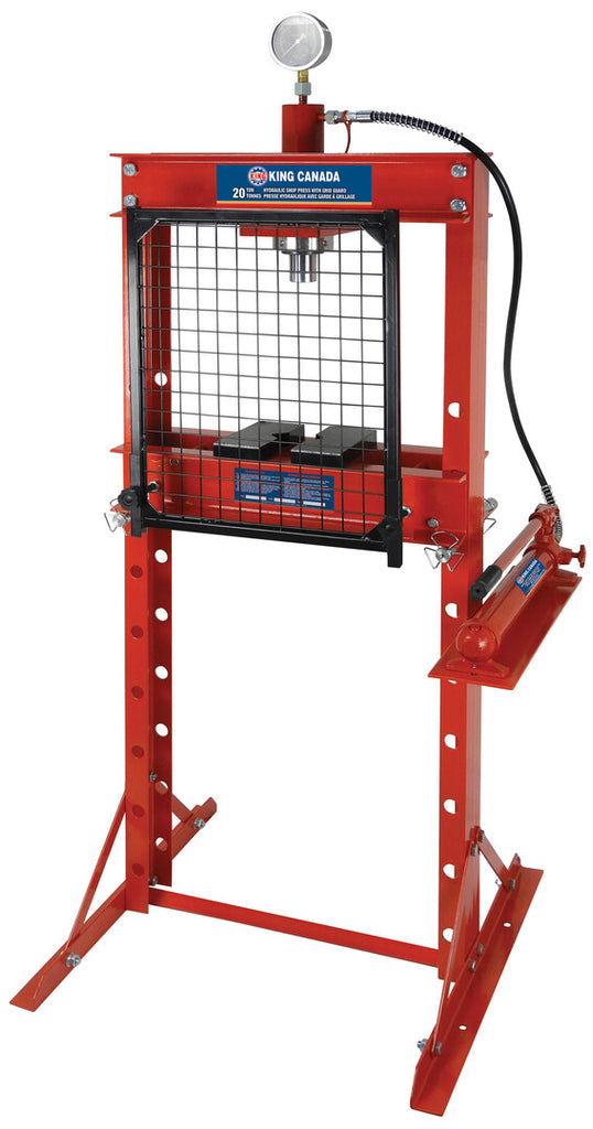 KING CANADA 20 Ton Hydraulic Shop Press w/ Grid Guard No. KHP-20T-GGN 