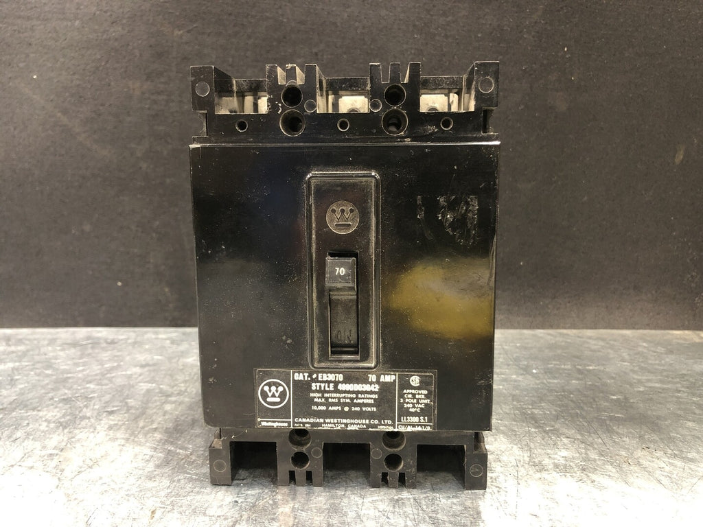 WESTINGHOUSE 70 Amp, 3 Pole, 240 Volts Circuit Breaker EB3070