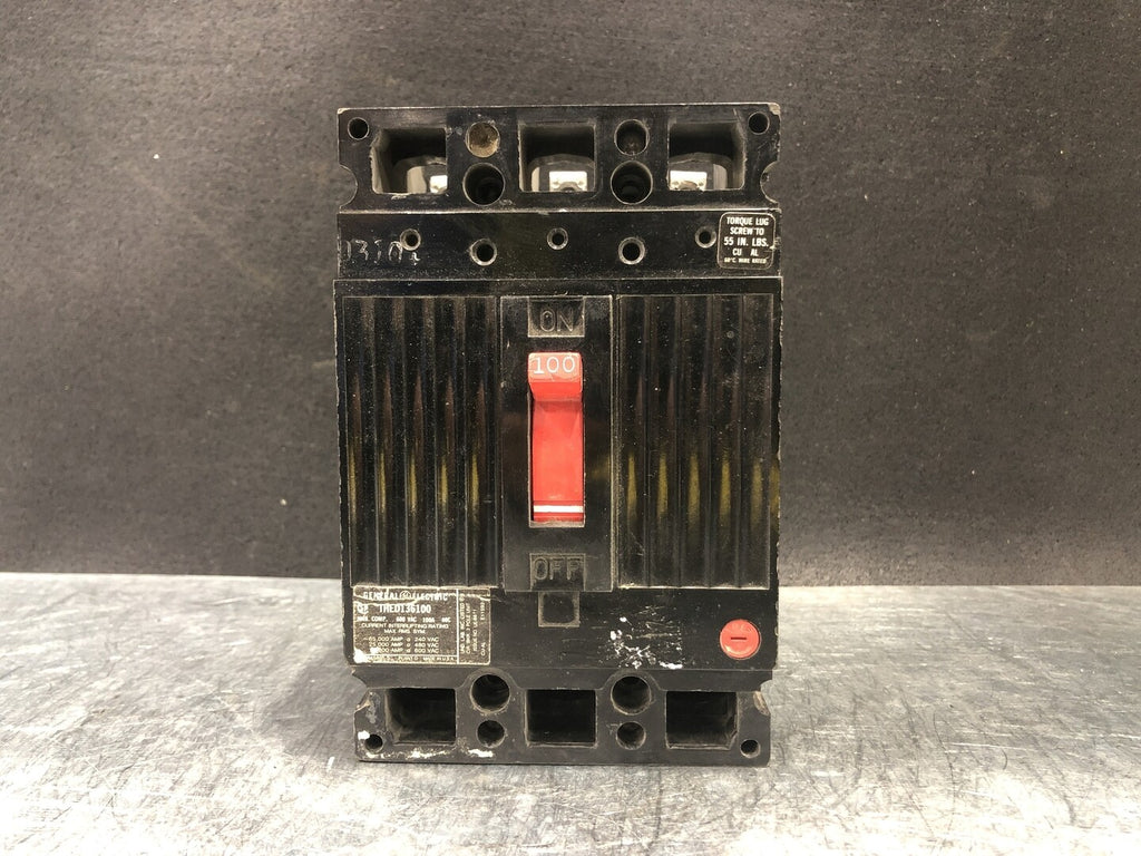 GENERAL ELECTRIC 100 Amp, 3 Pole, 600 volts Circuit Breaker THED136100