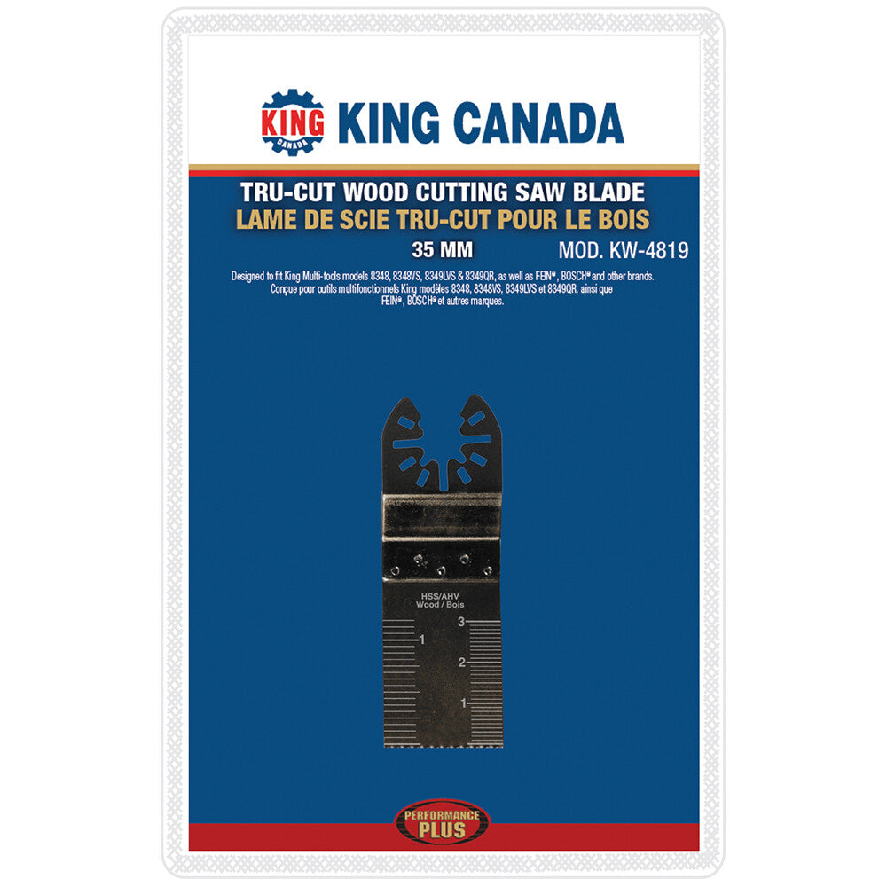 KING CANADA Performance Plus 35mm Tru-Cut Wood Cutting Saw Blade No. KW-4819