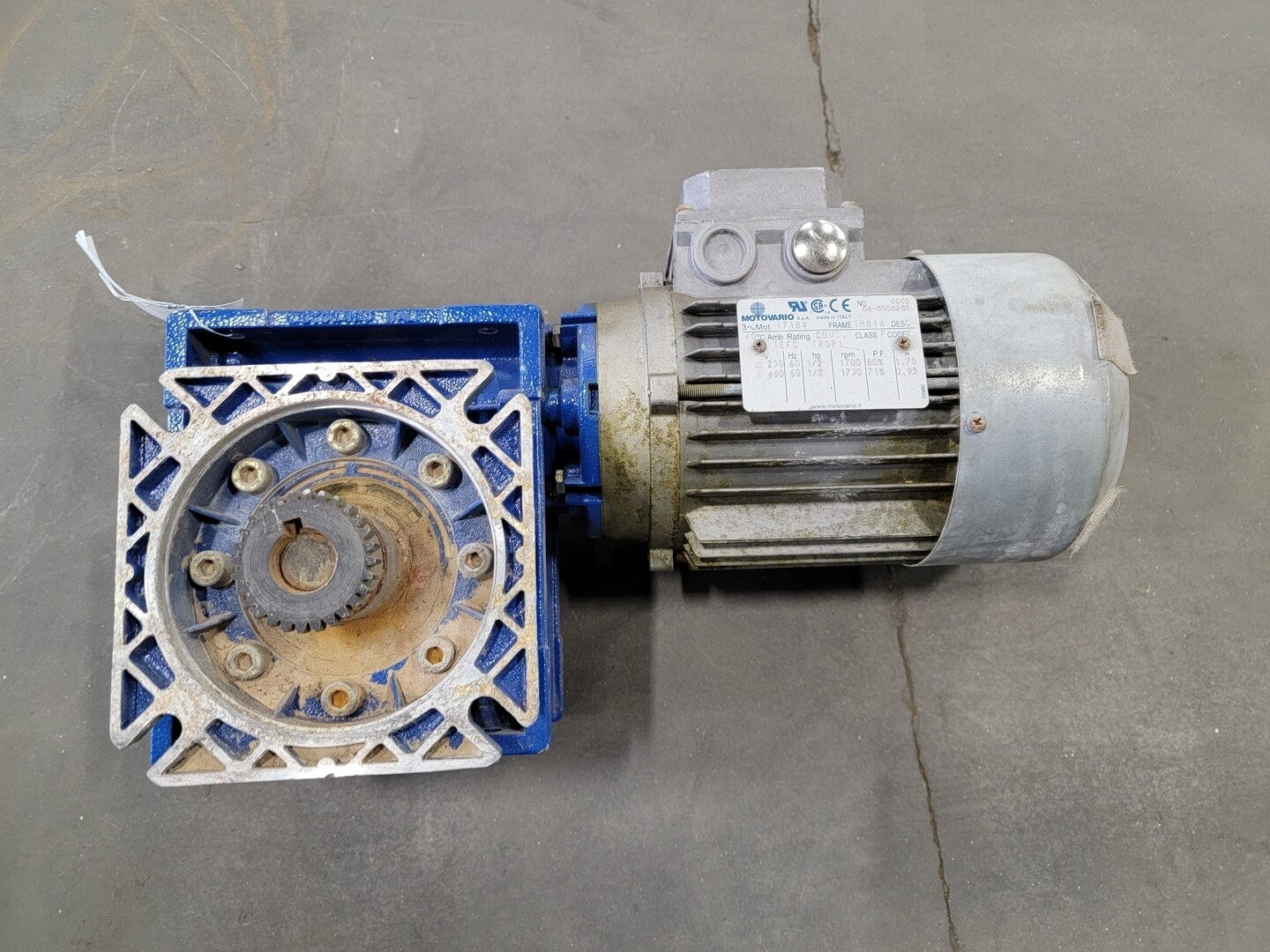 motovario gear reducer MOTOVARIO 60:1 Ratio, Gear Reducer NMRV063 w/ Electric Motor