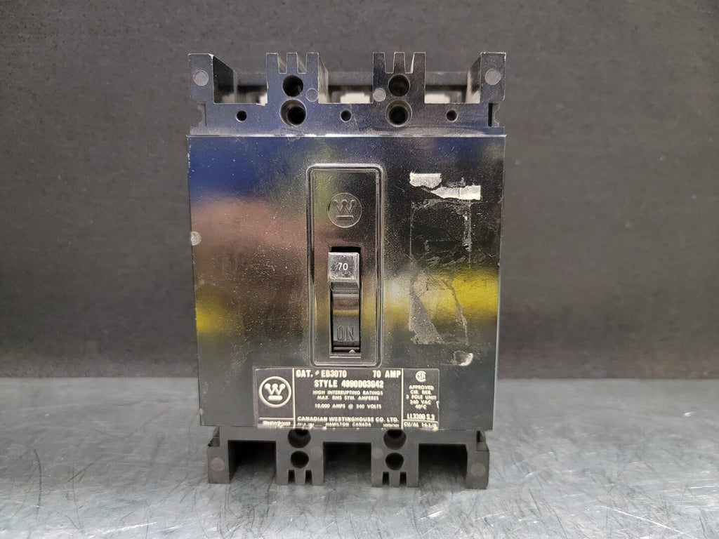 WESTINGHOUSE 70 Amp, 3 Pole, 240 Volts Circuit Breaker EB3070