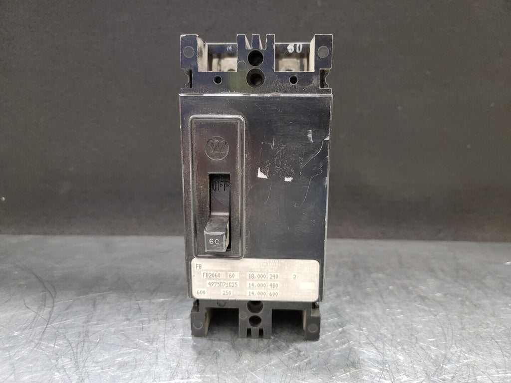 WESTINGHOUSE 60 Amp, 2 Pole, 600 Volts Circuit Breaker FB2060