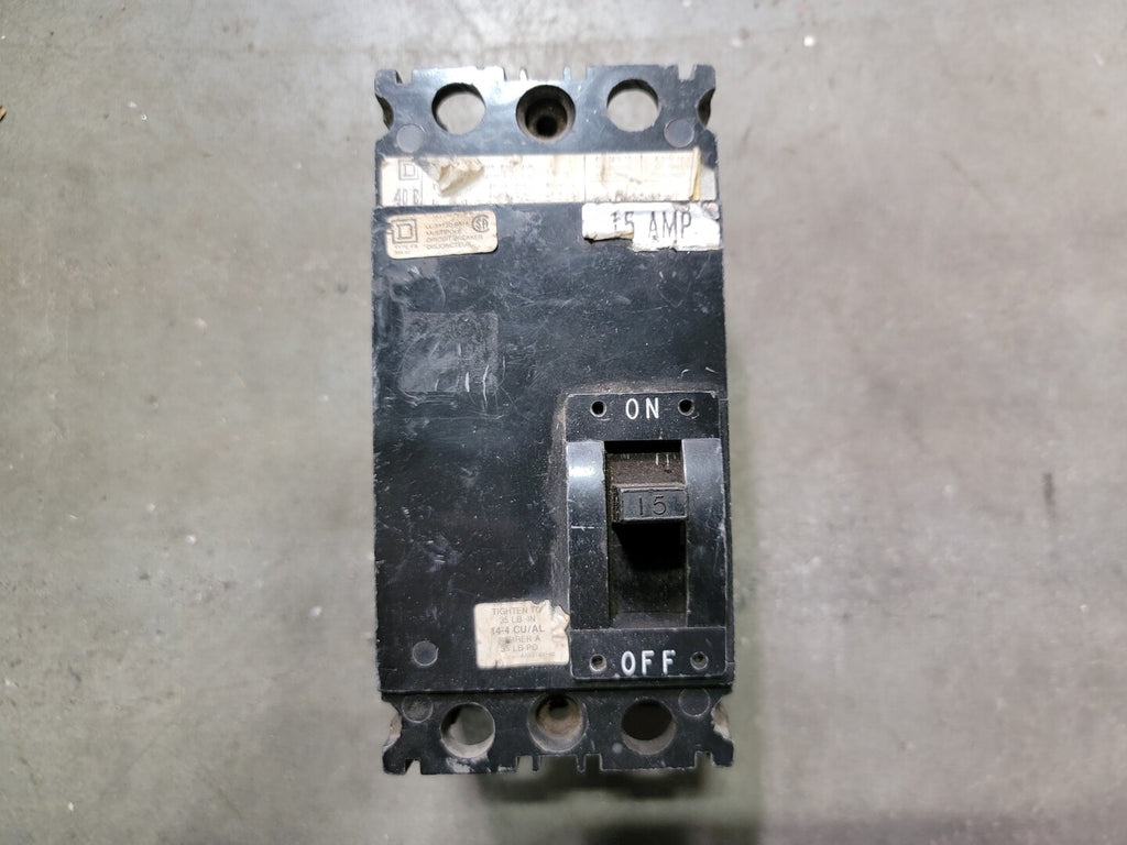 SQUARE D 15 Amp, 2 Pole, 480 volts Circuit Breaker 