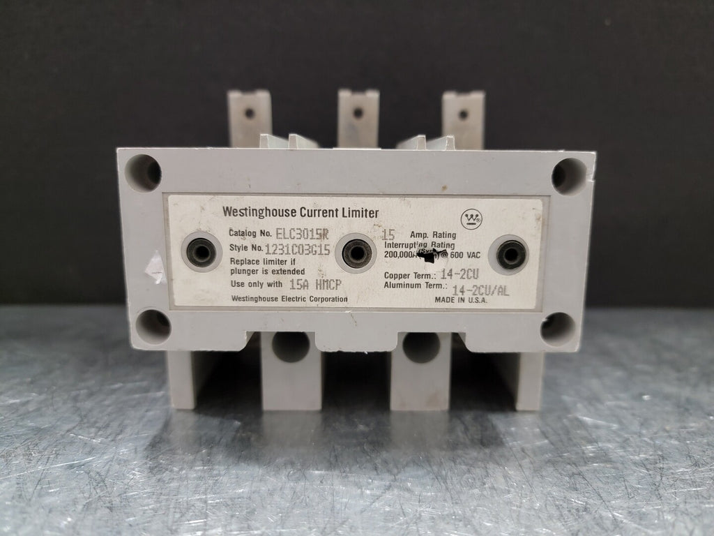 WESTINGHOUSE 15 Amp, 3 Pole, 600 Volts Current Limiter ELC3015R