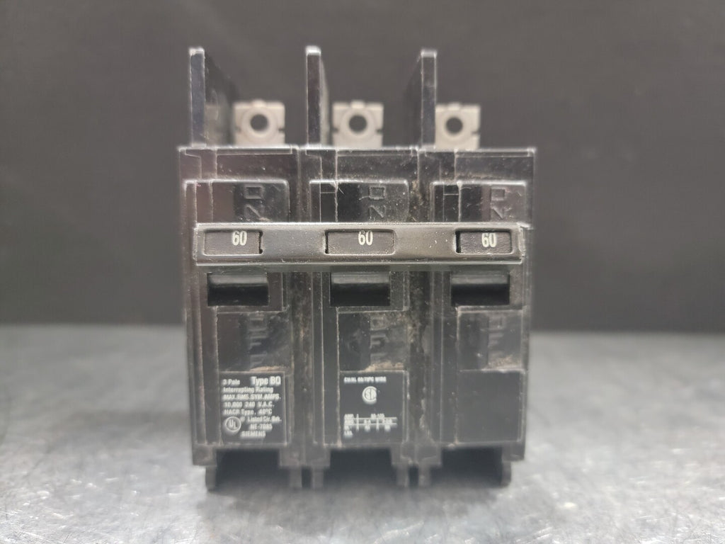 SIEMENS 60 Amp, 3 Pole, 240 Volts Circuit Breaker BQ3B060