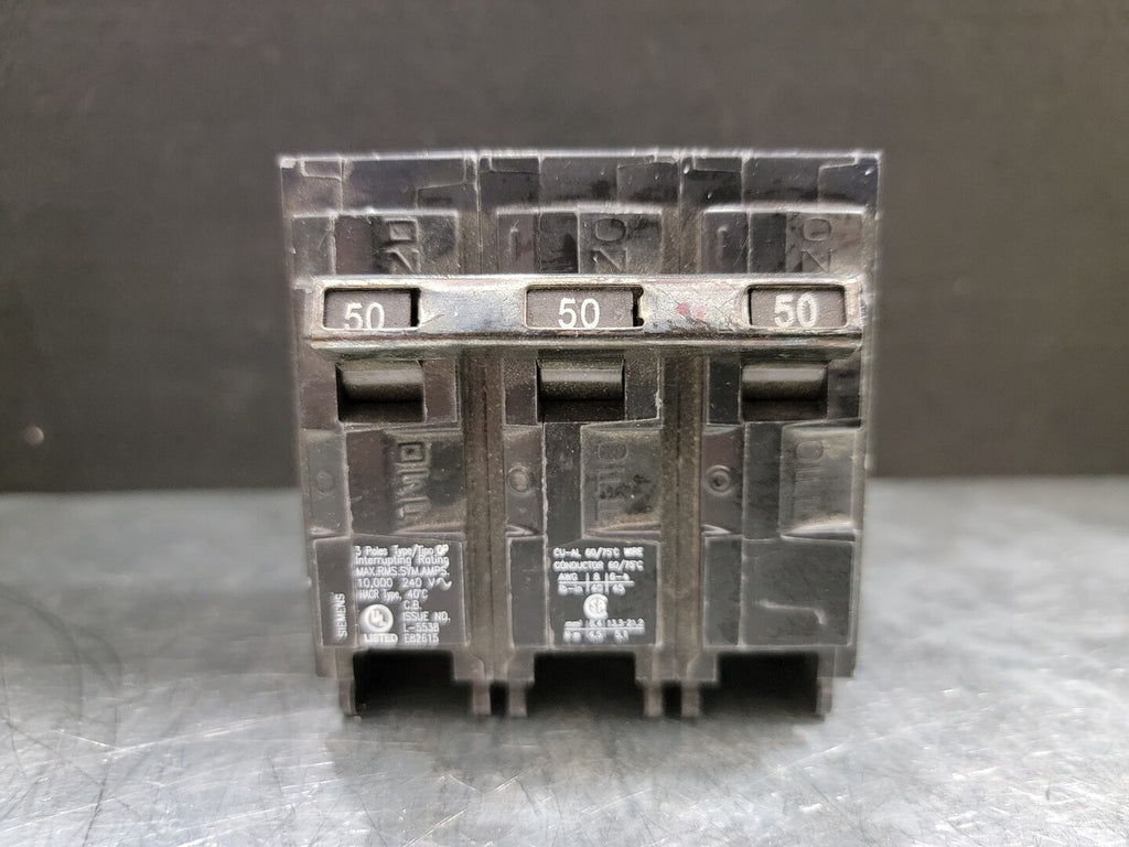 SIEMENS 50 Amp, 3 Pole, 240 Volts Circuit Breaker QP350