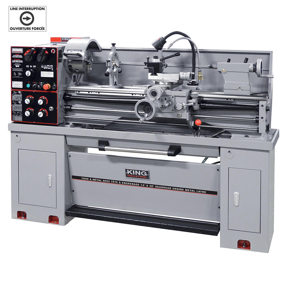 KING CANADA 14" x 40" Metal Lathe w/ Taper Attachment No. KC-1440ML-2/KM-054 
