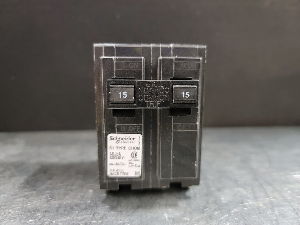 SCHNEIDER ELECTRIC 15 Amp, 2 Pole, 240 volts Circuit Breaker CHOM215