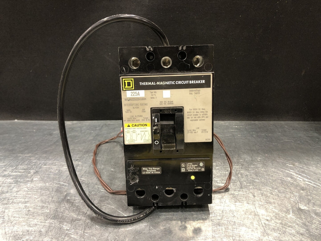 SQUARE D 225 Amp, 3 Pole, 600 Volts Circuit Breaker KHL3622522DC1684