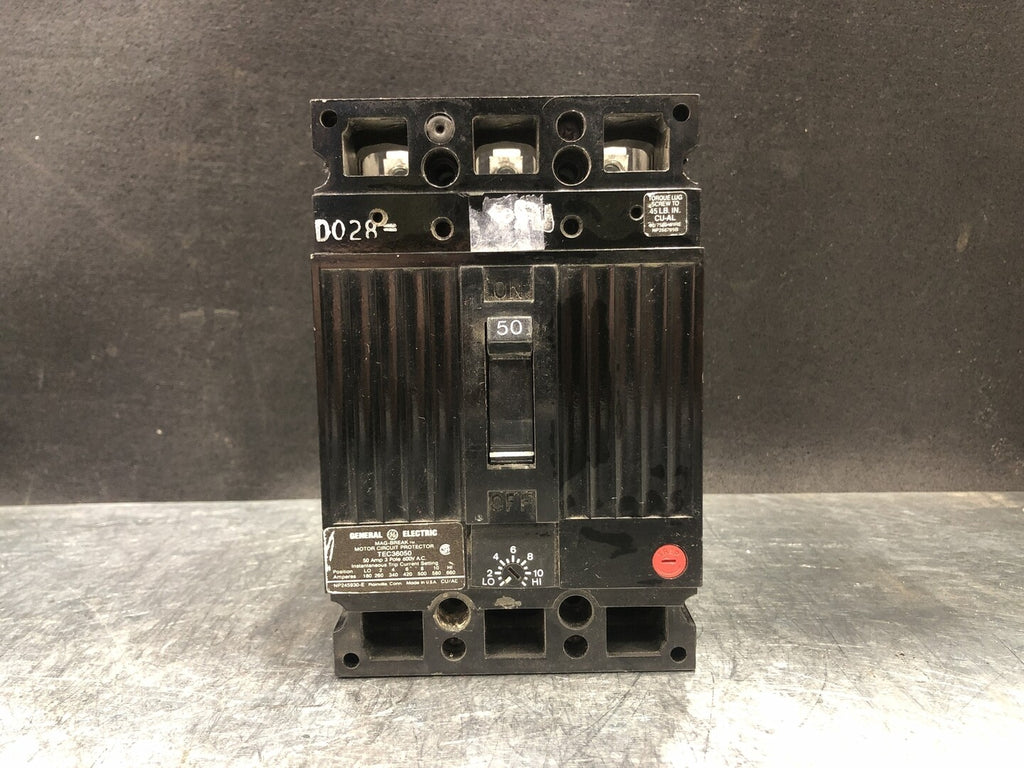 GENERAL ELECTRIC 50 Amp, 3 Pole, 600 Volts Circuit Breaker TEC36050