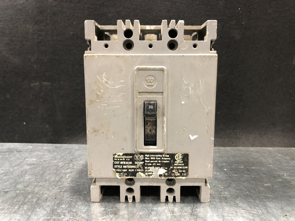 WESTINGHOUSE 30 Amp, 3 Pole, 600 Volts Circuit Breaker HFB3030
