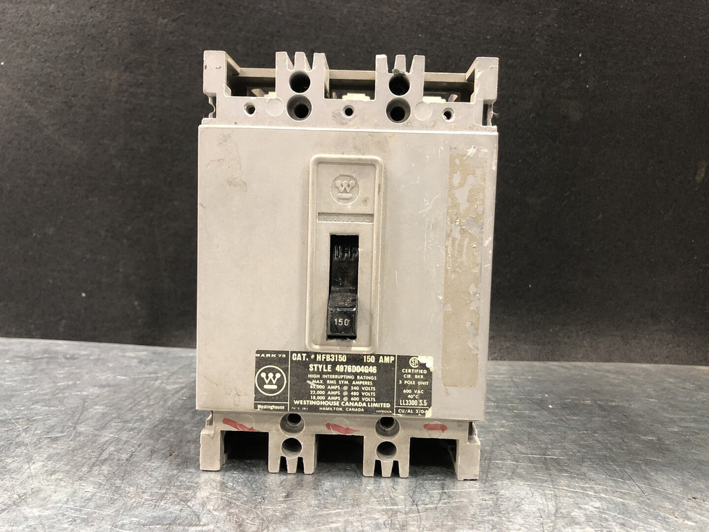 WESTINGHOUSE 150 Amp, 3 Pole, 600 Volts Circuit Breaker HFB3150