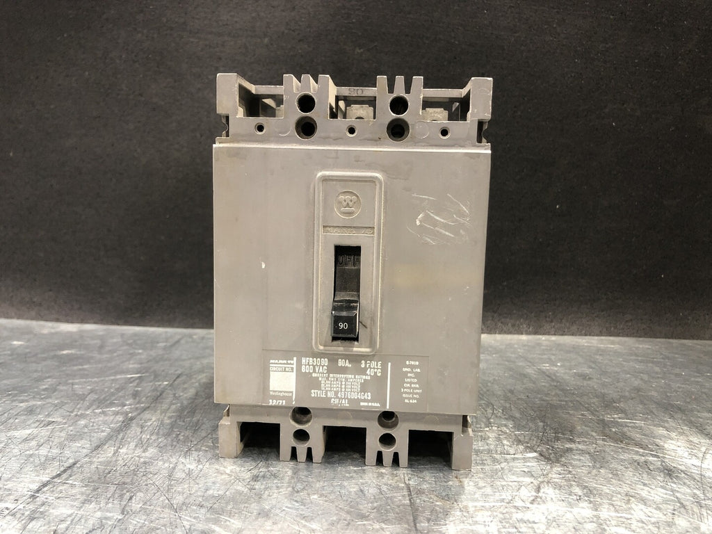 WESTINGHOUSE 90 Amp, 3 Pole, 600 Volts Circuit Breaker HFB3090