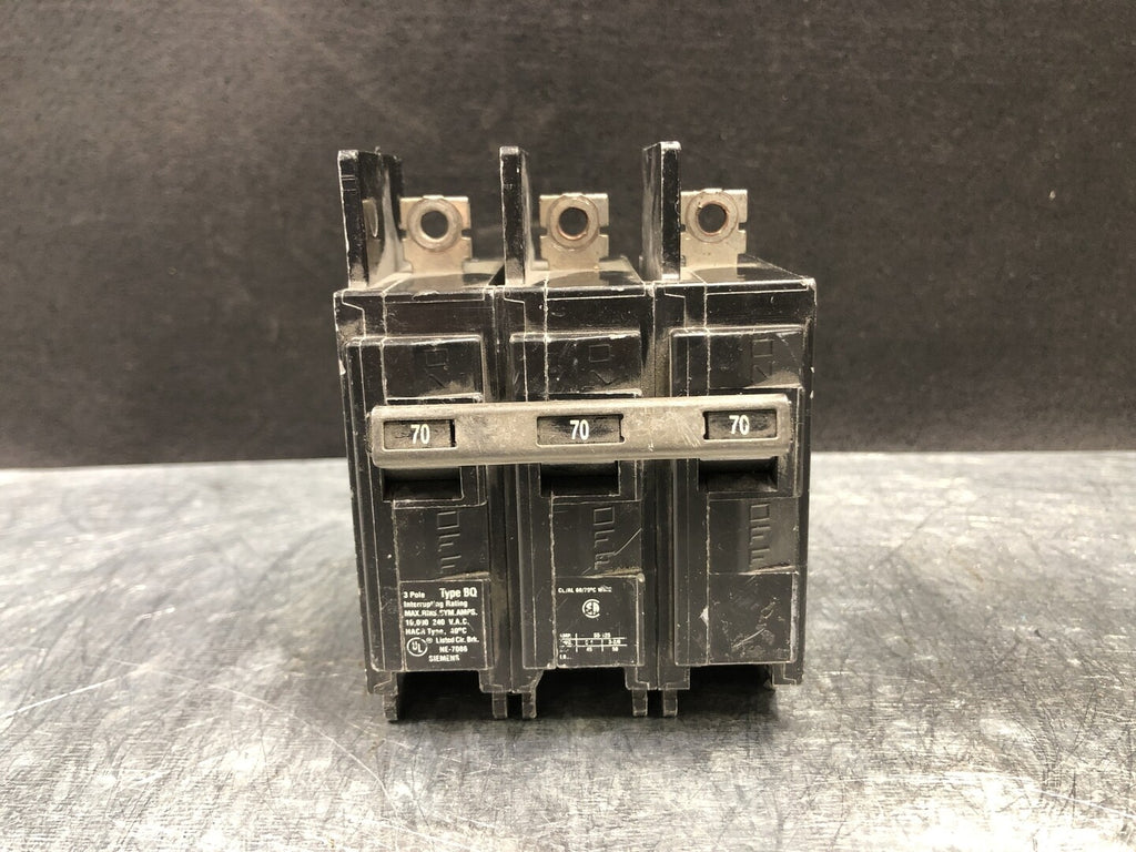 SIEMENS 70 Amp, 3 Pole, 240 volts Circuit Breaker BQ3B070