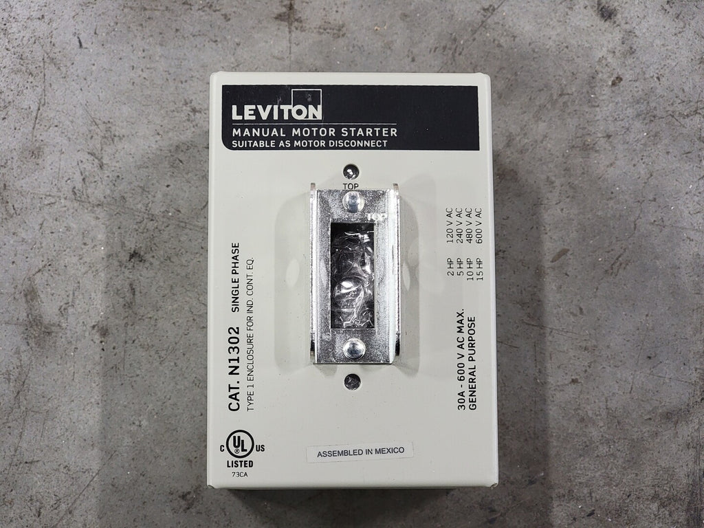 LEVITON 30 Amp Manual Motor Starter N1302