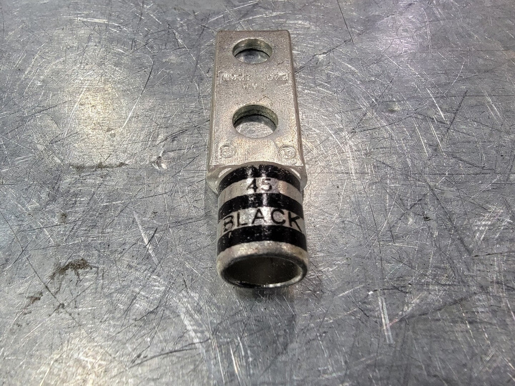 THOMAS BETTS 2/0 AWG 2 Hole Compression Lug Black Die 45 No. 125N