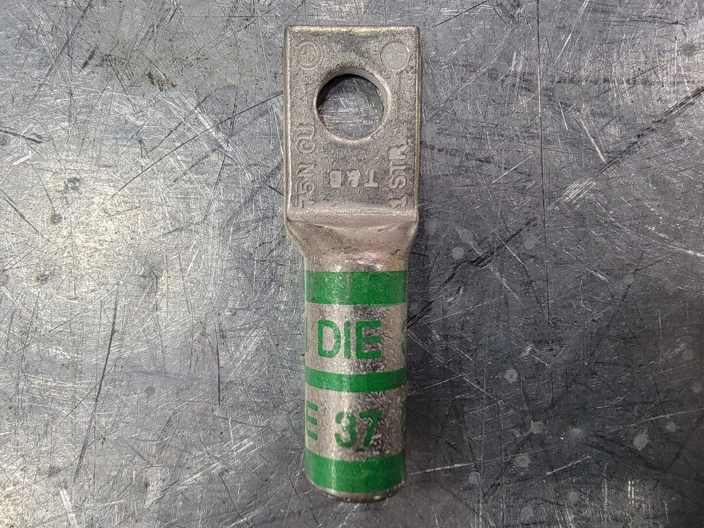 THOMAS BETTS 1 AWG 1 Hole Compression Lug Green Die 37, 75N  