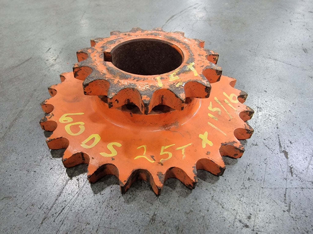 Roller Chain Sprocket DS60B1560B25115, Double Single, Size 60, 15/ 25 Teeth